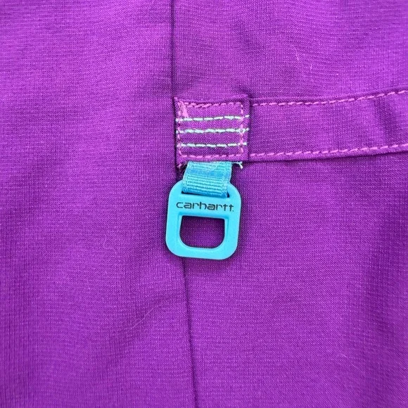 Carhartt Scrub Top Womens 2X Purple V-Neck Force Ripstop Short Sleeve D-Ring - Picture 4 of 6
